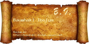 Baumhakl Ibolya névjegykártya